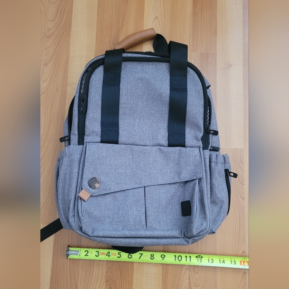 New Multi-Pocket Backpack Heather Grey Baby Diaper Bag Outdoor Hiking Quality - Picture 4 of 16